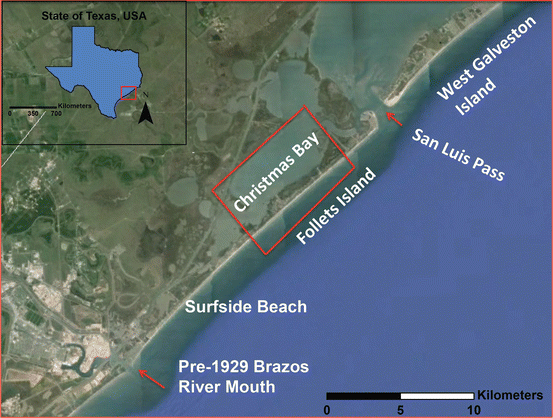 Aerial Map of Follet's Island Texas