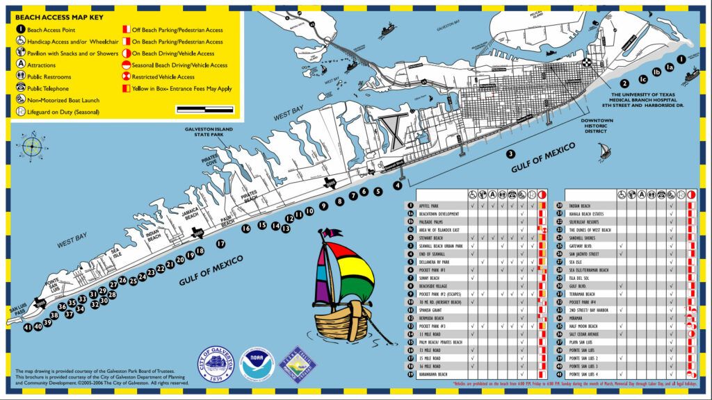 fishing galveston island - galveston island map