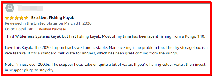 Wilderness Tarpon 120 kayak customer review