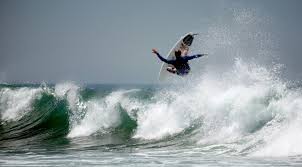 Surfer riding a wave on the outer banks of NC