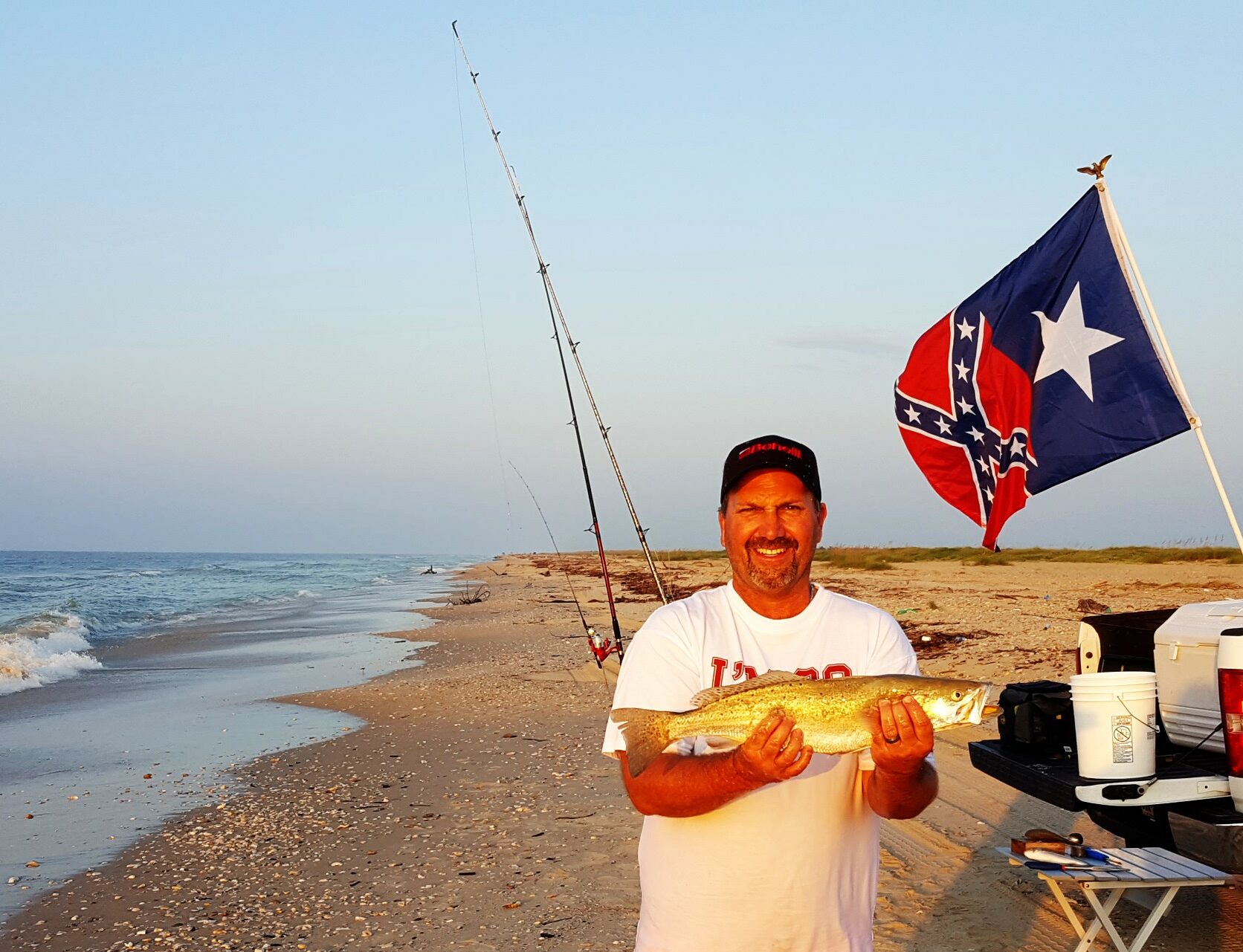 Surf Fishing for Speckled Trout 2020 awesome action