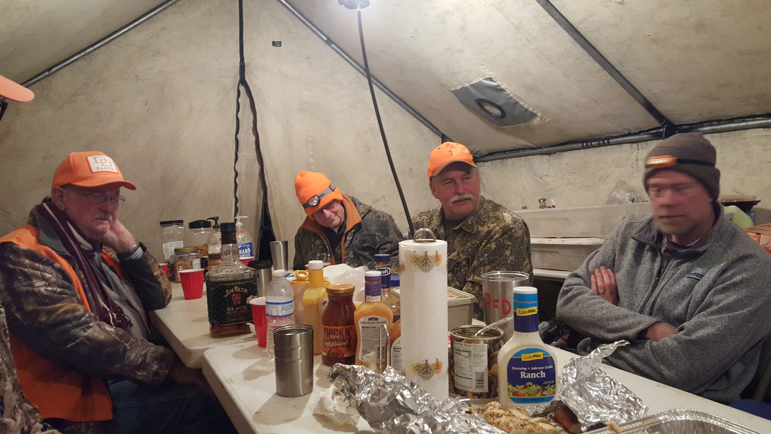 colorado elk hunt - inside cook tent
