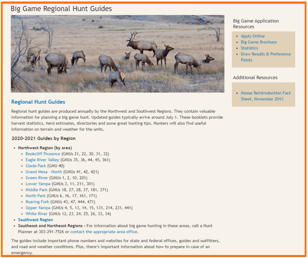 elk hunt - colorado regional guides