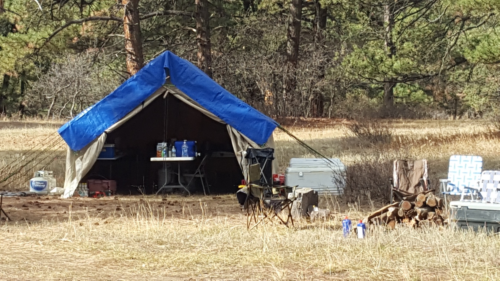 elk hunt - montana canvas cook tent