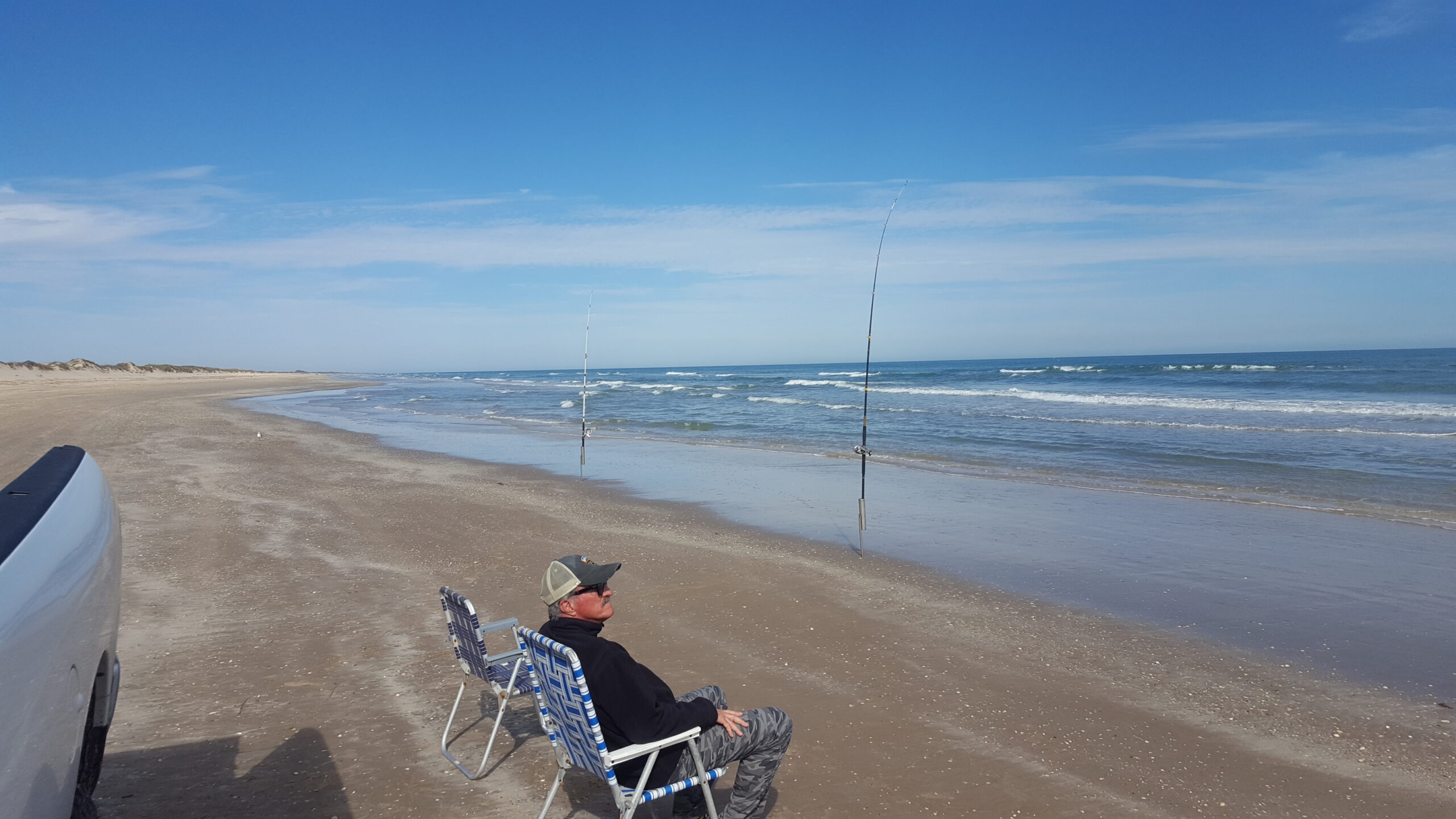 surf fishing - Texas wintertime surf fishing