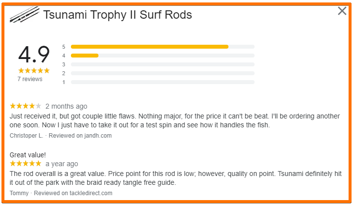 Tsunami Trophy II Surf Rods - TackleDirect