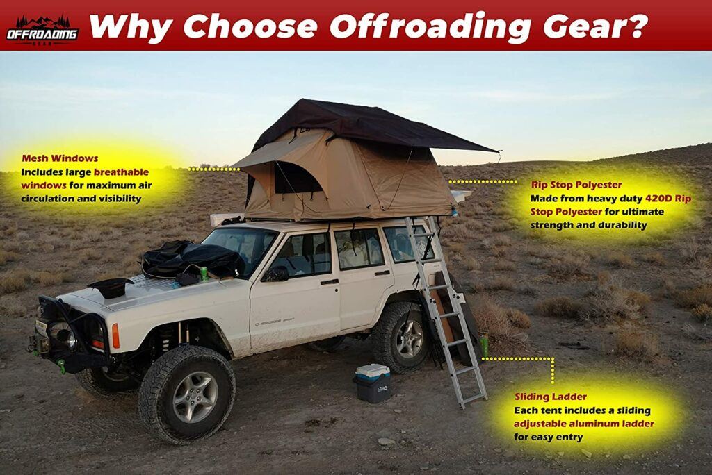 offroading gear roof top tent
