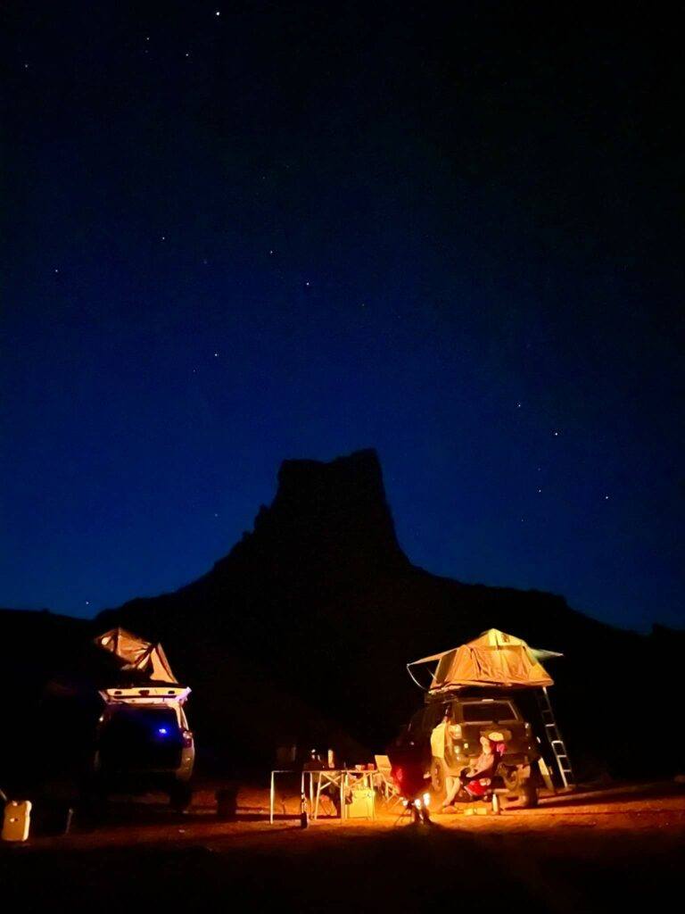 Camping with rooftop tents
