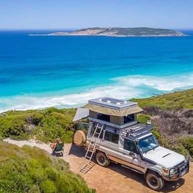 roof top tent camping at the beach