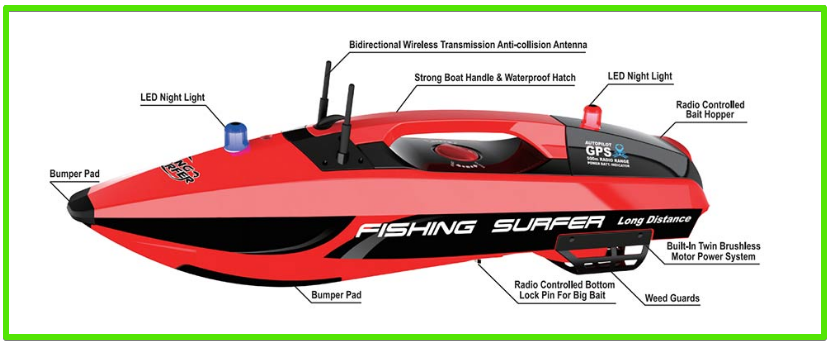 Fishing Surfer RC saltwater bait boat