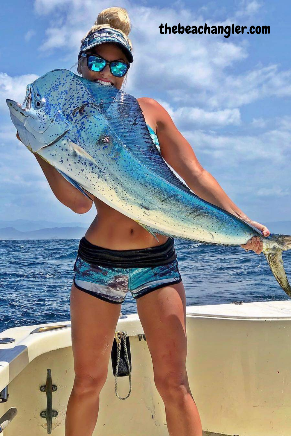 Lady with a big bull dolphin from the Gulf of Mexico off the Texas Coast.