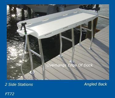 DEEP BLUE MARINE  FT72 dockside fish cleaning table mounted on pier