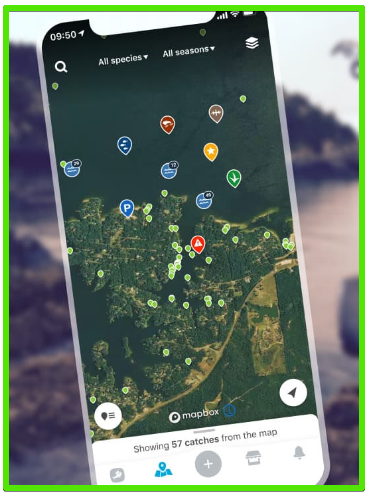 FishBrain Points of Interest map - FishBrain Fishing App review