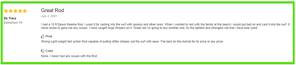 Daiwa Sealine Surf Rod Customer Review