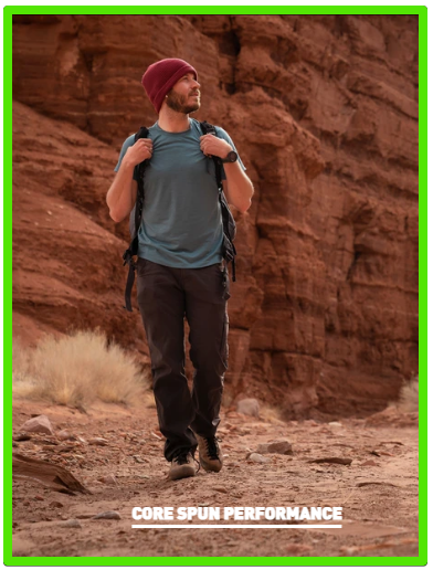 man hiking in his Ibex merino wool clothes
