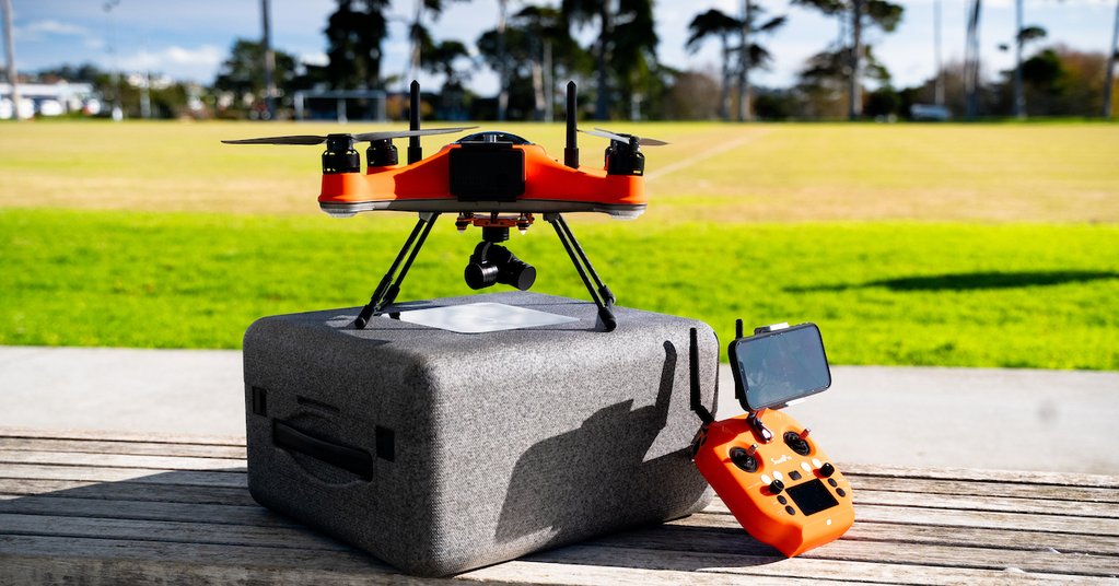 SwellPro Splash Drone 4 with controller, camera and carrying case