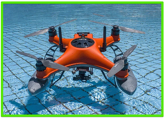 SwellPro Splash Drone 4 with floats to operate in boat mode