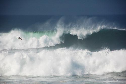 rough water in the surf means big, and sometimes dangerous, waves.