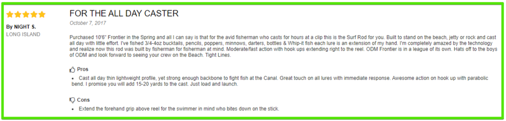 ODM Surf Rods Review - Frontier X customer review 5 out of 5 stars