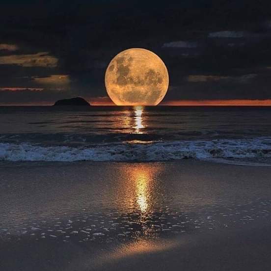 Full moon rising over the beach - 11 great tips for fishing from the beach at night