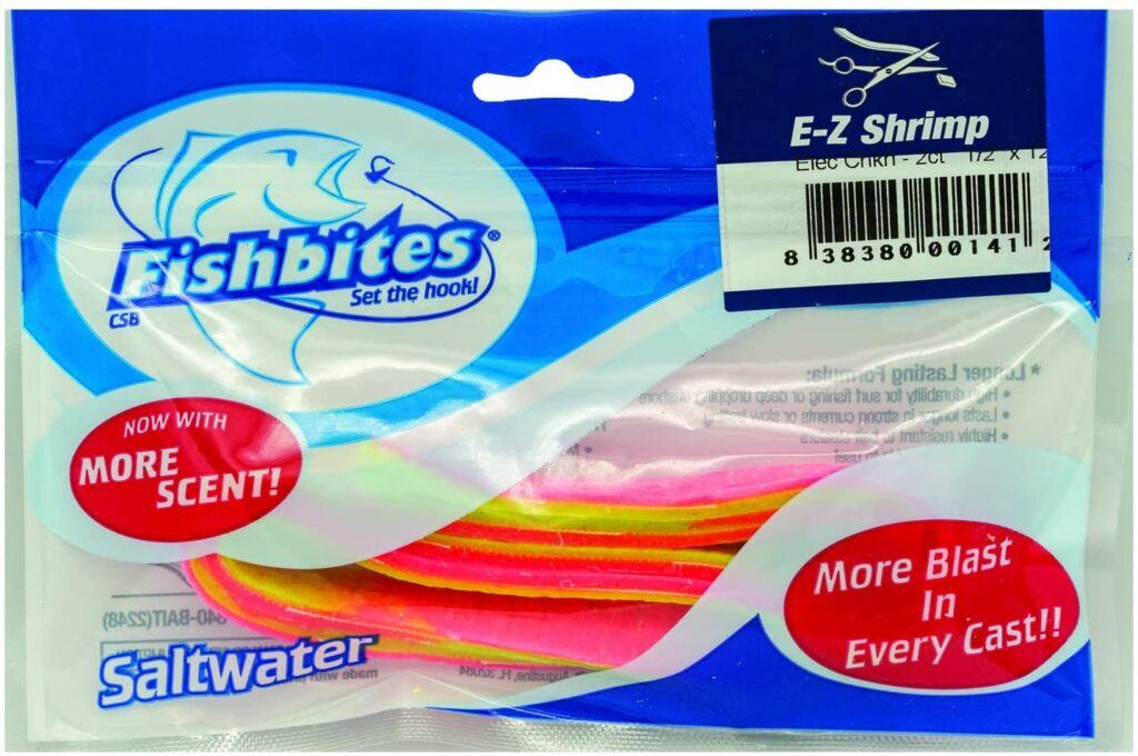 shrimp flavored fishbites synthetic strip baits