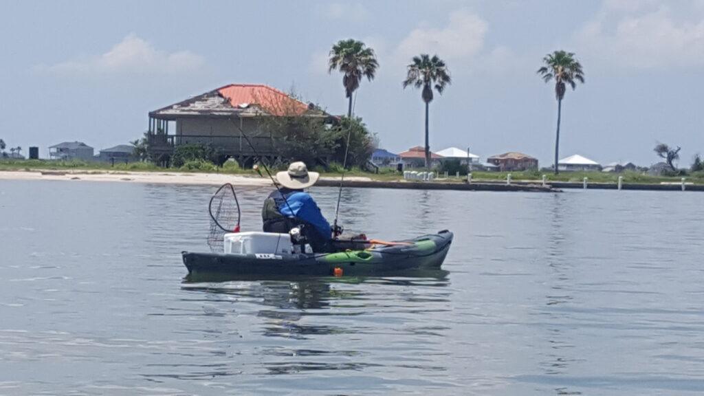 Ken Kuhn fishing Copano Bay in Texas from his Wilderness Systems Kayak