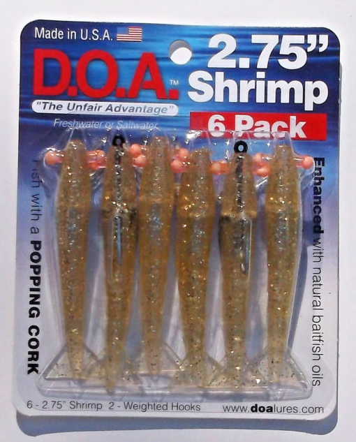 package of D.O.A. Scented soft plastic shrimp lures