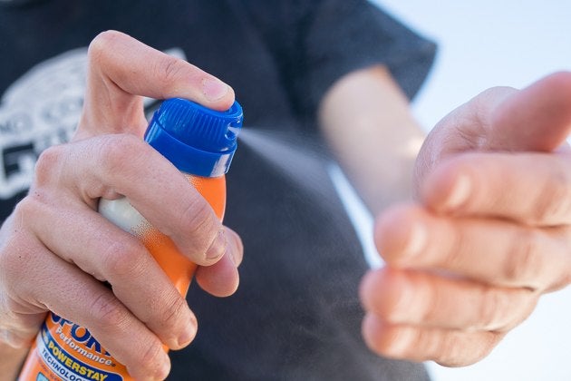 spraying sunscreen on your hands can get on your bait and keep fish from biting