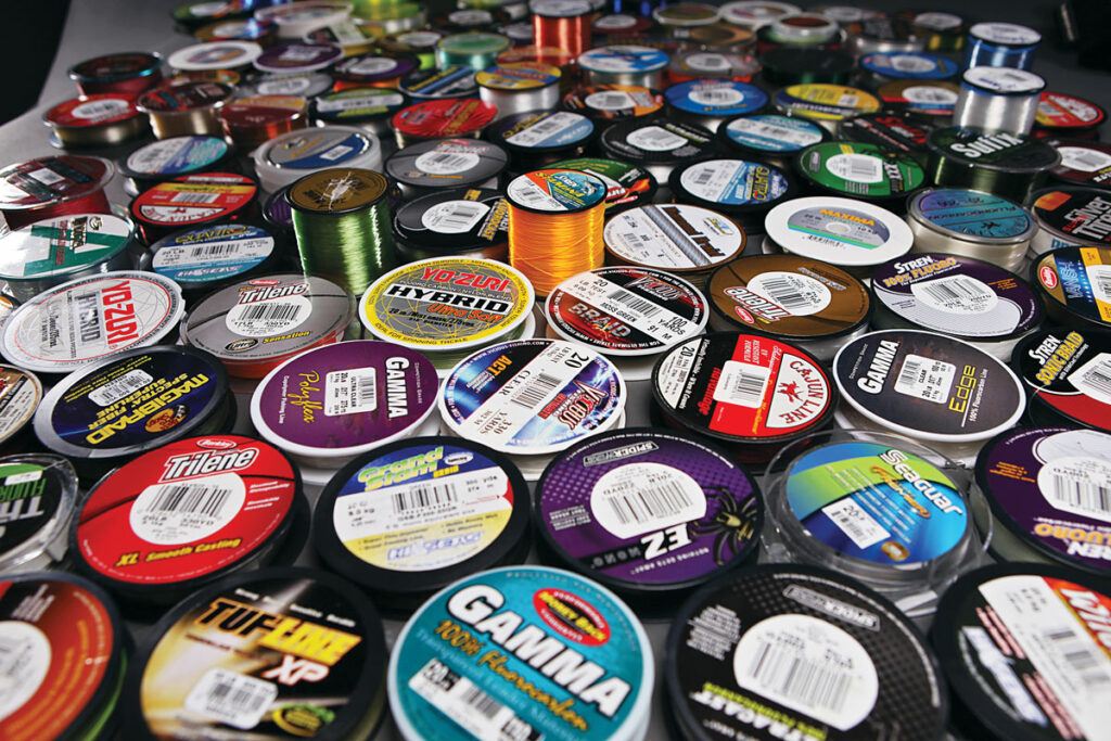 large selection of monofilament fishing lines