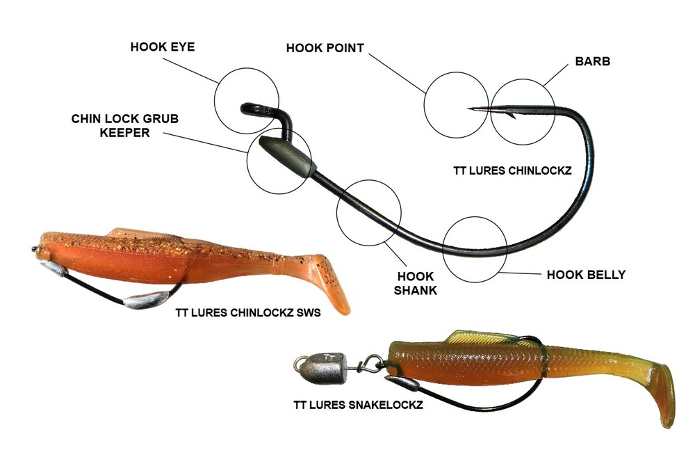 diagram of how to rig soft plastic baits weedless