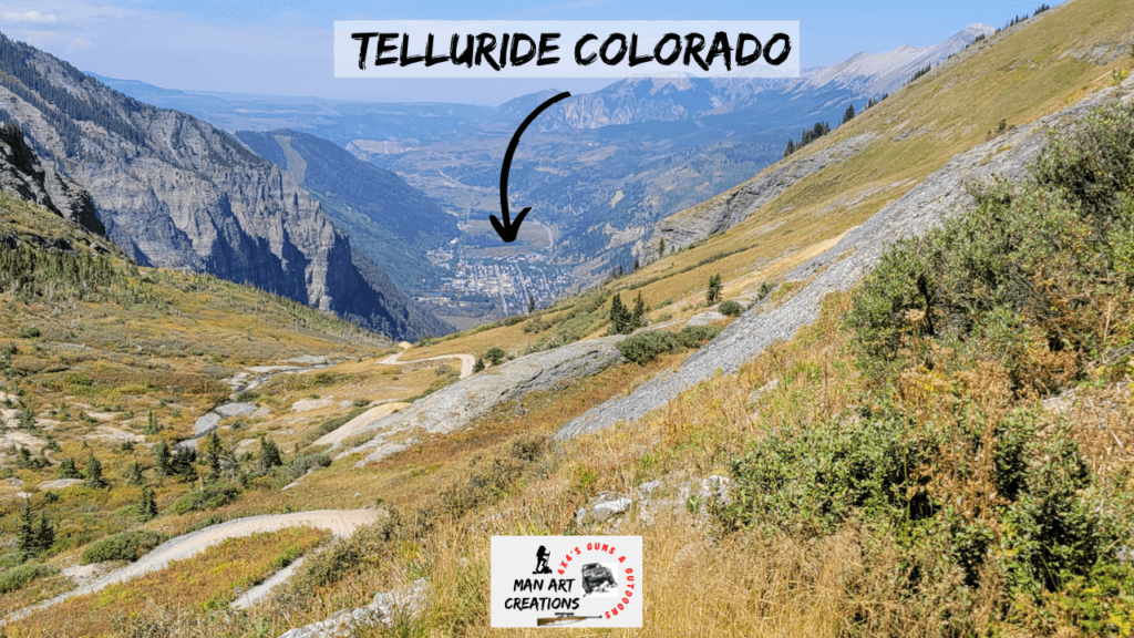 Telluride Colorado viewed from Black Bear Pass Trail