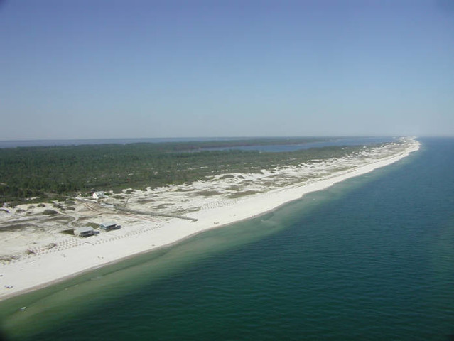 surf fishing Gulf Shores Alabama - Bon Secour Wildlife Refuge drone photo