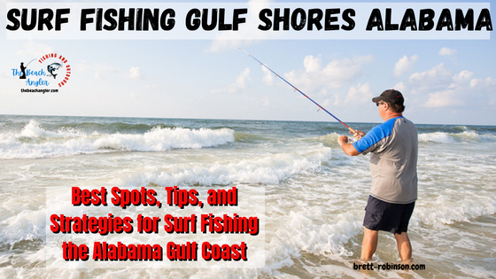 surf fishing gulf shores alabama featured image - fisherman wading the surf off the beach at Gulf Shores Alabama