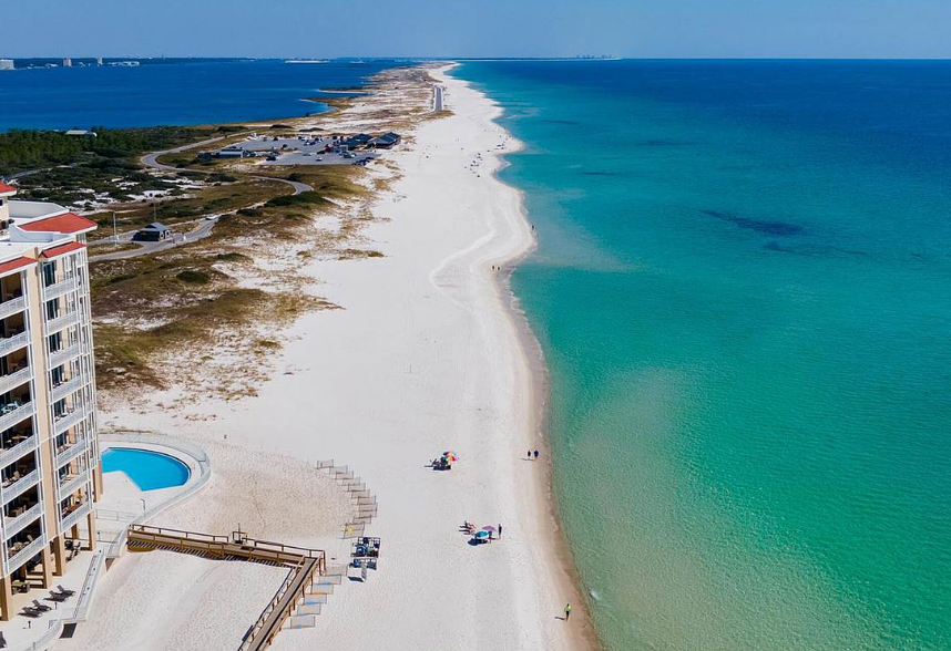 Surf Fishing Gulf Shores Alabama - Drone photo of Johnson beach