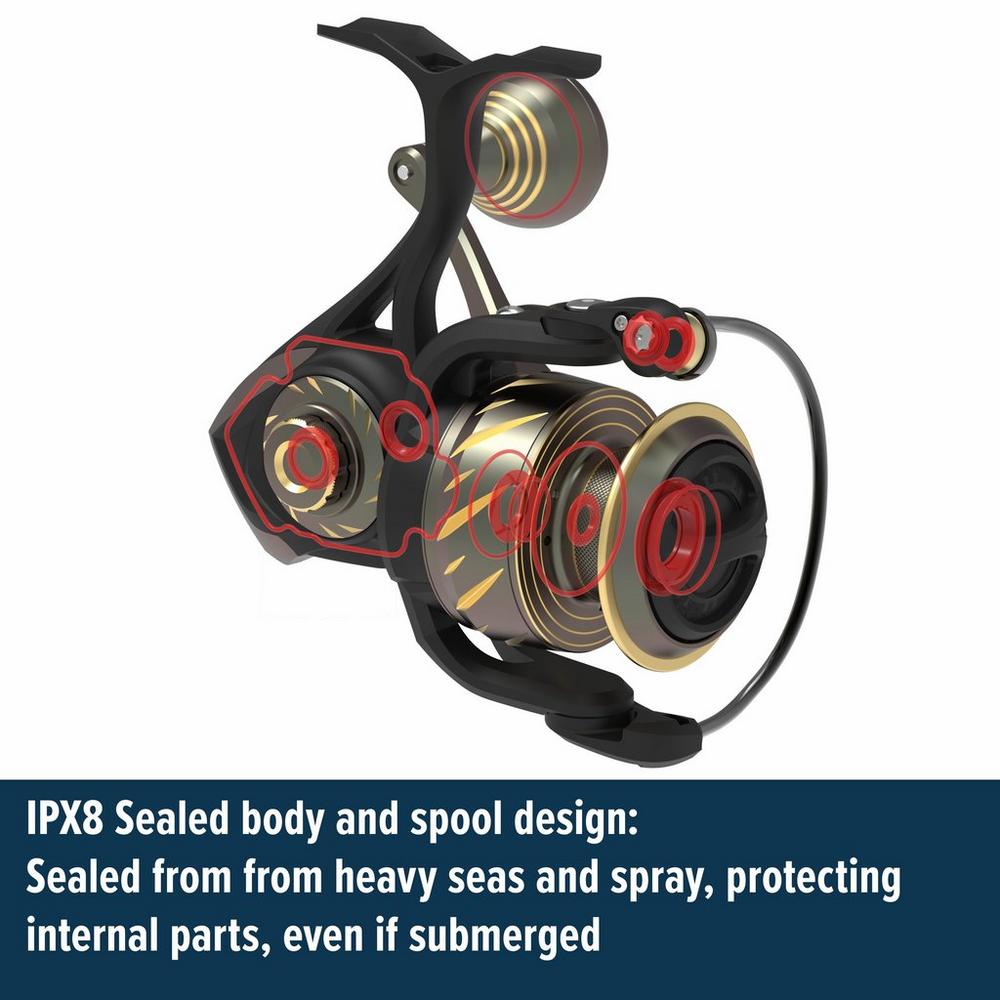 Penn Authority spinning reel - IXP8 waterproof body and spool design