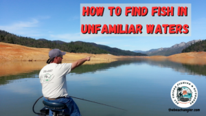 How to find fish in unfamiliar waters - fisherman in the bow of his boat pointing to a likely fishing spot