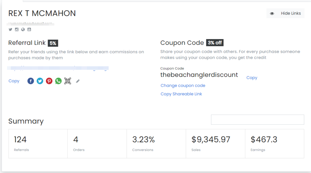 Image of affiliate marketing commission from Urban Drones