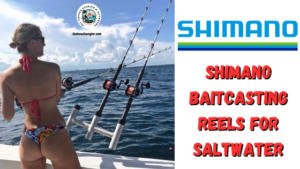 Shimano Baitcasting reels for saltwater fishing - depicts a lady angler standing at the back of a boat fishing with a Shimano baitcasting reel
