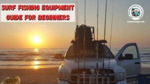 surf fishing equipment for beginners - Sunrise over the Gulf of Mexico with a pickup on the beach loaded with surf rods and equipment