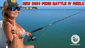 Young Lady angler fishing off the boat with her new Penn Battle IV spinning rod and reel combo