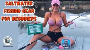 Saltwater Fishing Gear for Beginners - Lady angler sitting in a boat holding some recommended saltwater fishing gear