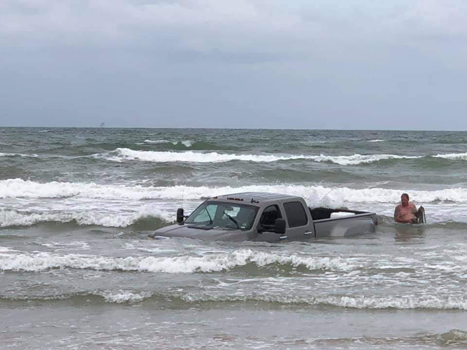 surf fishing after a storm - pick up out in the surf caught by the incoming storm tides.