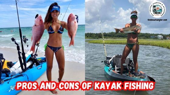 Fishing from a Kayak - image of two lady anglers fishing from a kayak. One holding two red snapper and the other standing in her kayak holding a nice redfish.