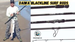 Daiwa Blackline Surf Rods featured image showing Gerald Gerwick holding his surf rod and a nice slot red drum.