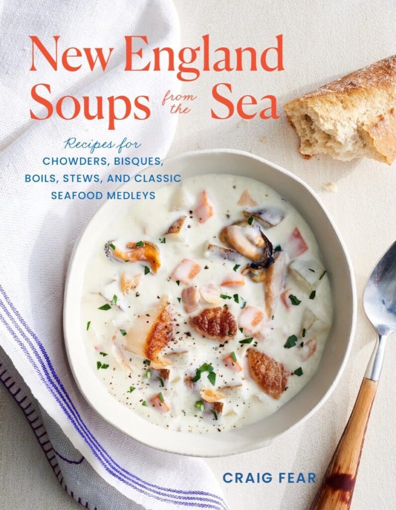 Cover image of "New England Soups from the Sea" cookbook.