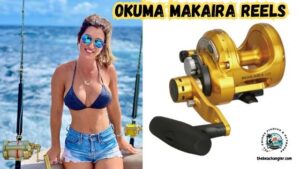 Okuma Makaira featured image showing a lady angler sitting on the transom of a boat with two rods rigged with Okuma Makaira reels.