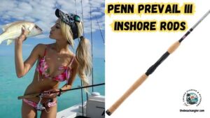 Penn Prevail III featured image with lady angler holding a fish in one hand and acting like she is about to kiss it.