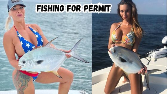 Fishing for Permit featured image showing two lady anglers holding a large permit while standing in a boat.