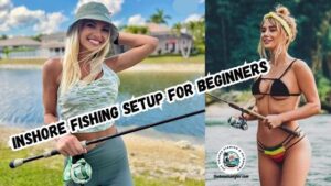 Best Inshore Saltwater Fishing Setups for Beginners featured image with two lady anglers each with their inshore spinning rod and reel combos.