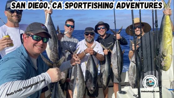 San Diego Sportfishing Adventures featured image showing a group of fishermen each holding up a tuna that they caught out of San Diego.